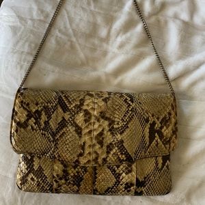 Authentic Cobra Snakeskin Clutch Chain Strap Bag